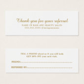 Elégante carte de référence du salon de beauté Whi (Devant & derrière)