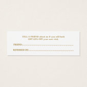 Elégante carte de référence du salon de beauté Whi (Dos)