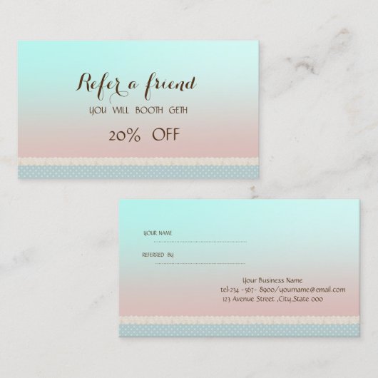 Élégante Carte de référence élégante (Devant / Derrière)