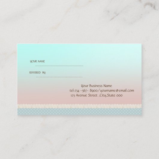 Élégante Carte de référence élégante (Dos)