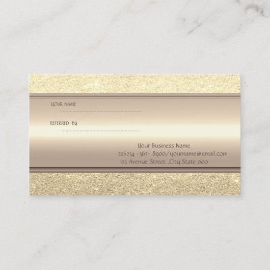 Élégante carte de référence élégante de la Glitter (Dos)