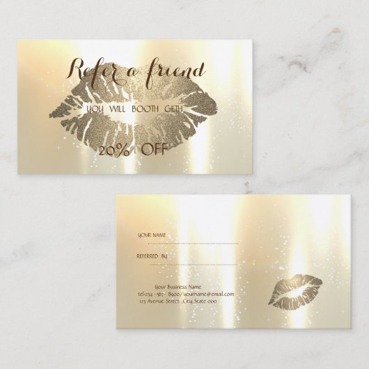 Élégante Carte de référence élégante et glamour (Devant / Derrière)