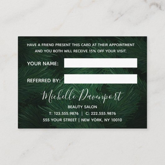 Élégante carte de référence en glam tropical et or (Dos)