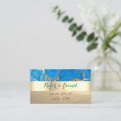 Élégante carte de référence en marbre bleu or élég (Debout devant)