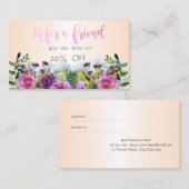 Elégante carte de référence florale à aquarelle él (Devant / Derrière)