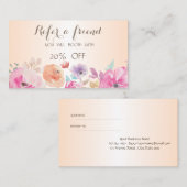 Élégante carte de référence florale élégante (Devant / Derrière)