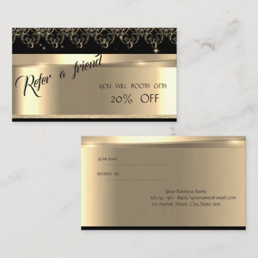 Elégante Carte de référence moderne de luxe (Devant / Derrière)