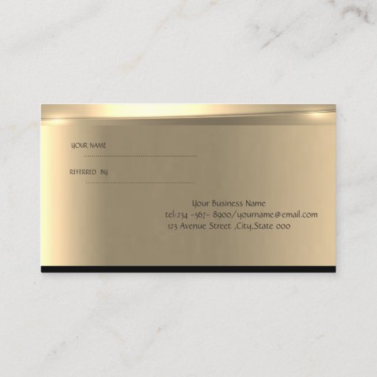 Elégante Carte de référence moderne de luxe (Dos)