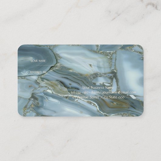 Élégante carte de référence pour la texture de mar (Dos)