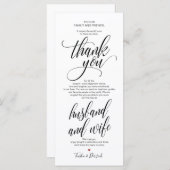 Elégante carte de réglage du Merci de mariage v3 (Devant / Derrière)