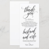 Elégante carte de réglage du Merci de mariage v3 (Devant / Derrière)