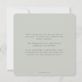 Élégante carte de remerciement de mariage carrée g (Dos)