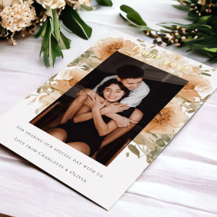 Élégante carte de remerciement de mariage personna