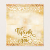 Élégante Carte de remerciements Bokeh Gold Glitter (Extérieur déplié)