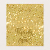 Élégante Carte de remerciements Bokeh Gold Glitter (Extérieur déplié)