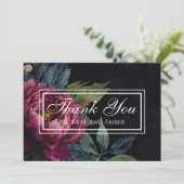 Elégante Carte de remerciements d'aquarelle floral (Debout devant)