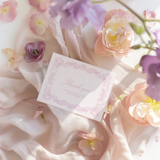 Élégante Carte de remerciements de Fête des mariée