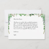 Élégante Carte de remerciements de Graduation Verd (Dos)