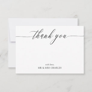 Élégante Carte de Remerciements de Mariage à Calli