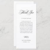 Elégante Carte de remerciements de table de mariag (Devant / Derrière)