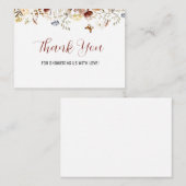 Elégante carte de remerciements florale Fleur sauv (Devant / Derrière)