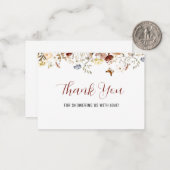 Elégante carte de remerciements florale Fleur sauv (Devant/Arrière en situation)