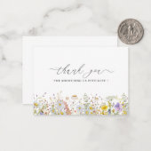 Elégante carte de remerciements florale Fleur sauv (Devant/Arrière en situation)