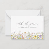 Elégante carte de remerciements florale Fleur sauv (Devant)