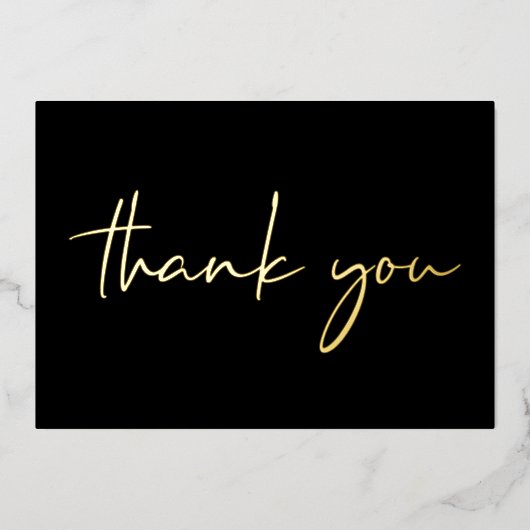 Elégante Carte de remerciements noire à huile de 4 (Recto)