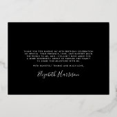 Elégante Carte de remerciements noire à huile de 4 (Verso)