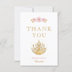 Élégante Carte de remerciements princesse rose et 