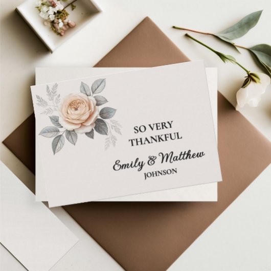 Élégante Carte de remerciements rose