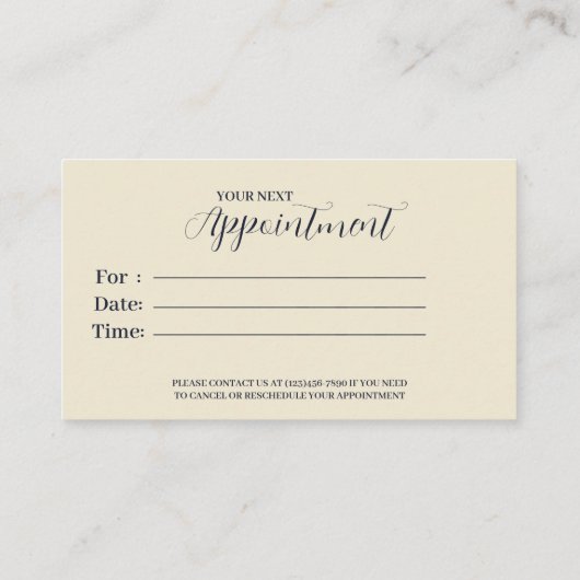 Elégante carte de rendez-vous avant et arrière noi (Dos)