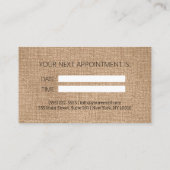 Elégante carte de rendez-vous coiffeur (Dos)