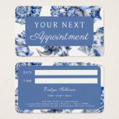 Elégante carte de rendez-vous des coquillages bleu (Devant & derrière)