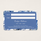 Elégante carte de rendez-vous des coquillages bleu (Dos)