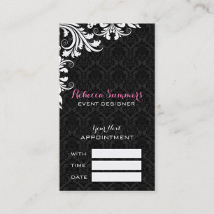 Elégante carte de rendez-vous en dentelle blanche
