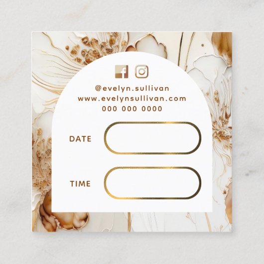 Elégante carte de rendez-vous pour les fleurs brun (Dos)