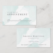 Elégante carte de rendez-vous salon d'aquarelle bl (Devant / Derrière)