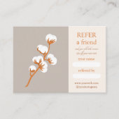 Élégante carte de renvoi de succursale de coton (Devant)