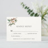 Élégante carte de réponse aux mariages d'hiver (Debout devant)