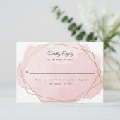 Elégante carte de réponse Bat mitzvah rose aquarel (Debout devant)