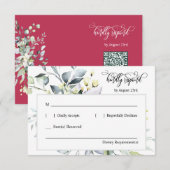 Élégante carte de réponse de code QR Feuille Magen (Devant / Derrière)