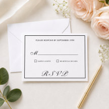 Élégante carte de réponse de mariage à la calligra