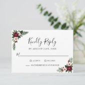 Élégante carte de réponse de mariage à la flore ro (Debout devant)