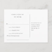 Élégante carte de réponse de mariage à la verdure (Dos)