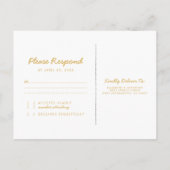 Élégante carte de réponse de mariage à l'aquarelle (Dos)