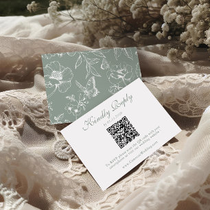 Élégante carte de réponse de mariage avec code QR
