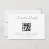 Élégante carte de réponse de mariage avec code QR  (Devant)