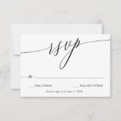 Élégante carte de réponse de mariage en calligraph (Devant)